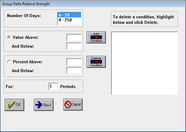 Group Delta Relative Strength Testing Dialog Box 1