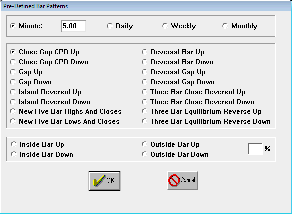 Pre-Defined Bar Pattern