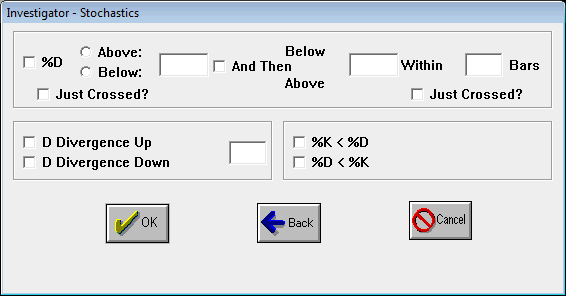 Stochastics Testing Dialog Box 2